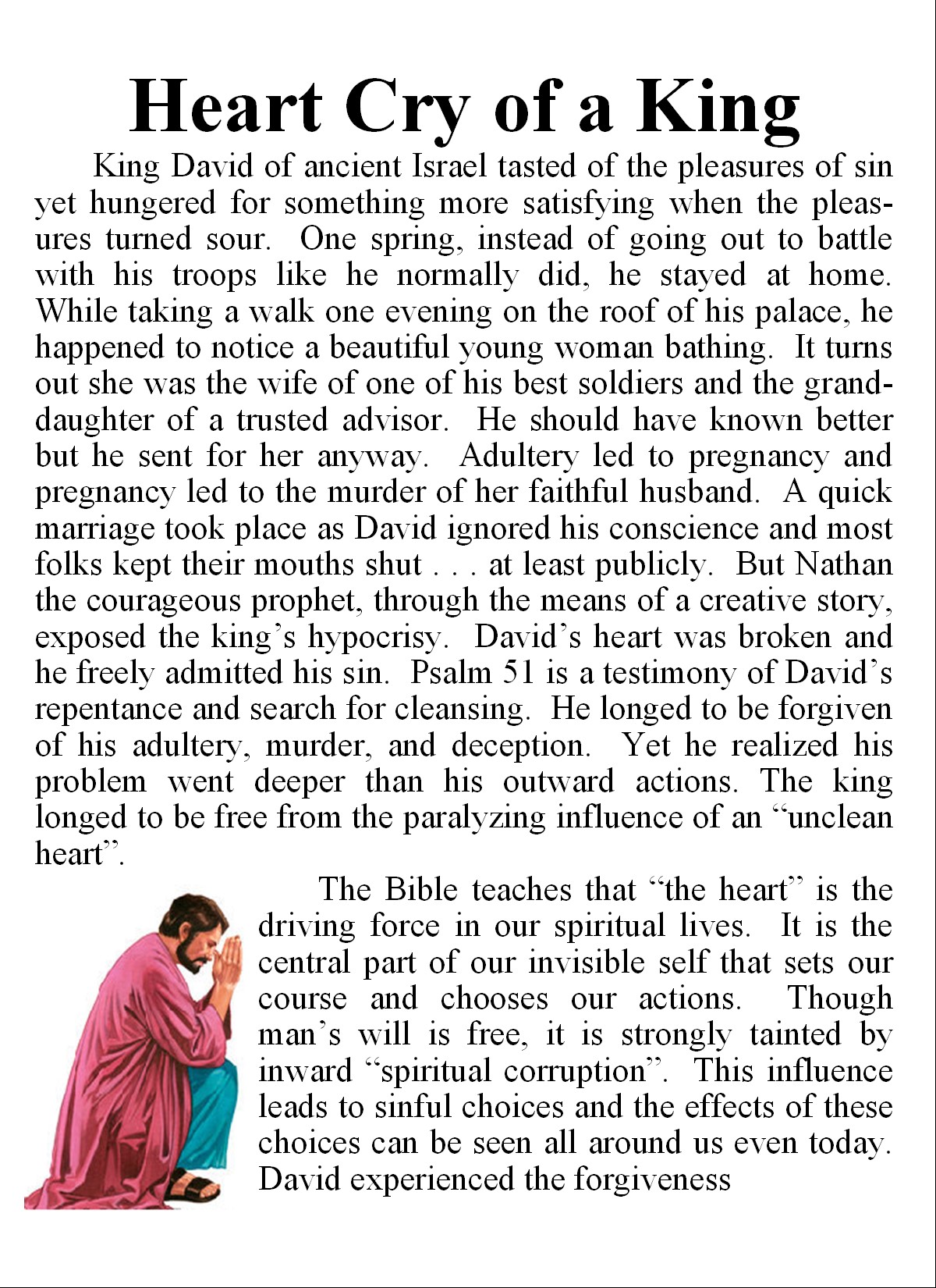 Image of tract: Heart Cry of a King