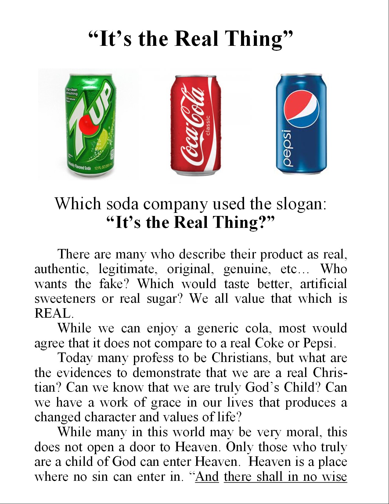 Image of tract: It's the Real Thing