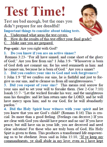 Image of tract: Test Time!